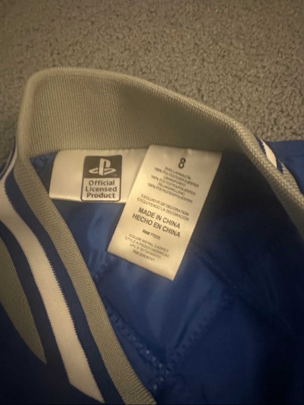 Sony Blue PlayStation Kids Bomber Jacket with White Logo - Picture 4 of 4